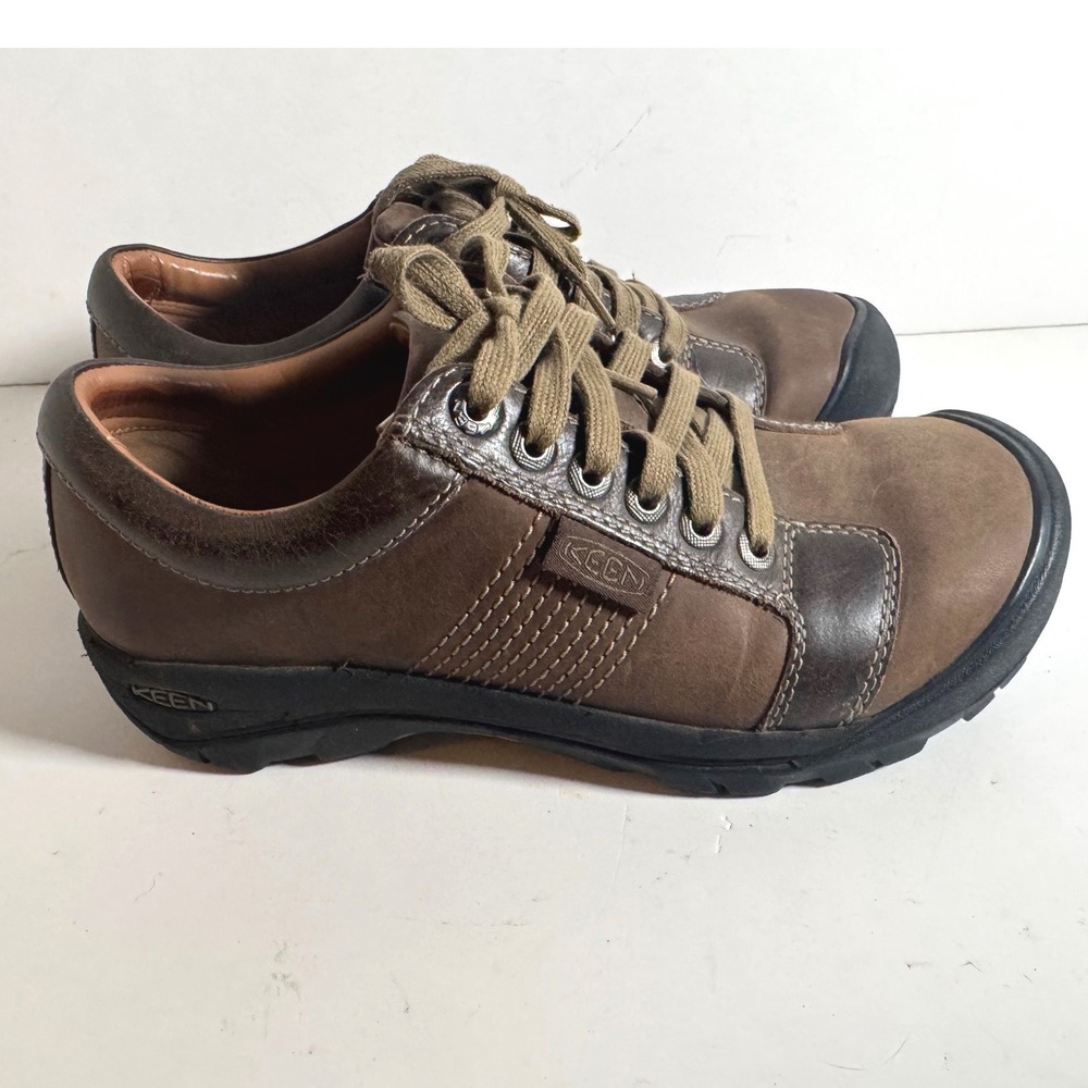 Keen Austin Brown Leather Lace Up Oxford Casual Hiking Shoes Mens 7.5 1007722